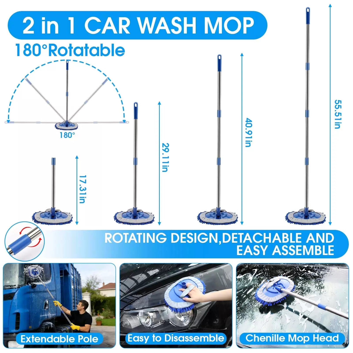 vioview 36Pcs Blue Car Wash Detailing Kit，Car Cleaning Set with Foam Gun [4]