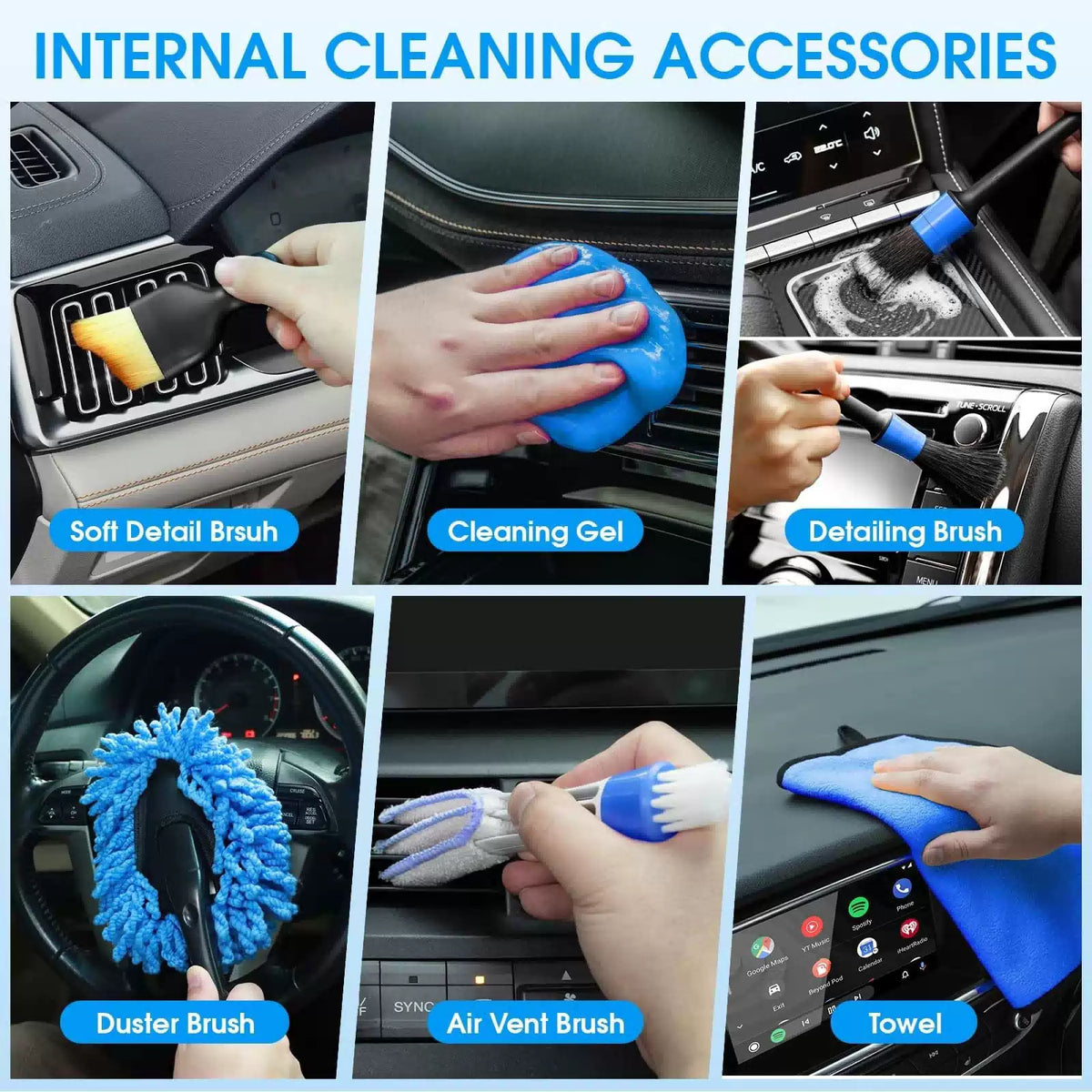 vioview 36Pcs Blue Car Wash Detailing Kit，Car Cleaning Set with Foam Gun [7]